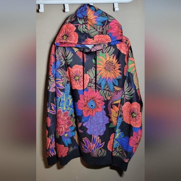 Le 31 Par Simons XL floral Koi fish bright tropical statement hoodie oversized - Picture 2 of 7